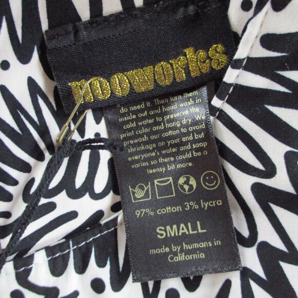 Nooworks Peter Pan Zig Zag Pattern Dress Black Womens Small Sleeveless Vacation - Picture 6 of 7